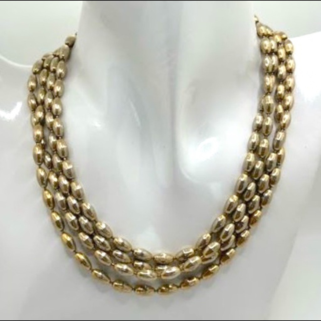 Vintage Designer 28” 1/20 Kt Gold Plated Beaded Necklace